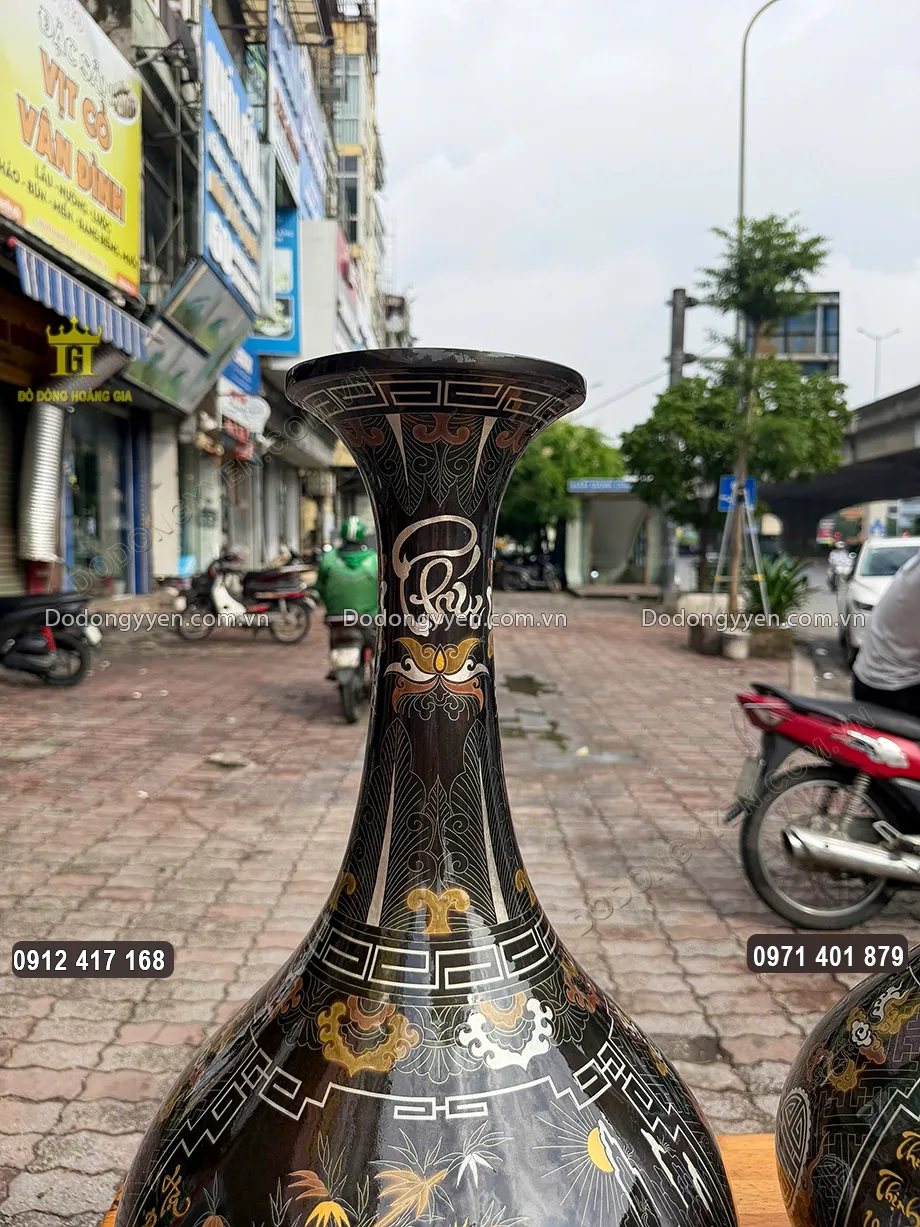 Chữ Ph&uacute;c thư ph&aacute;p được chạm khảm bạc 925